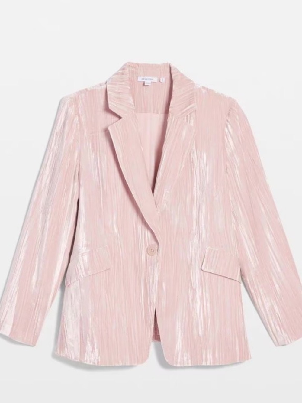 Chico's Shimmer Pleated Blazer in Soft Pink